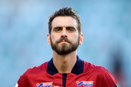 Örgrytes Björn Anklev vid lineup innan fotbollsmatchen i