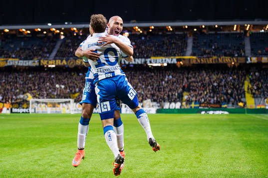 IFK Göteborgs Haitam Aleesami och Tobias Hysén jublar