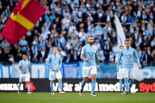 Malmö FFs Guillermo Molins och Anders Christiansen deppar