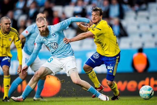 Malmö FFs Jo Inge Berget och Sundsvalls Eric Larsson