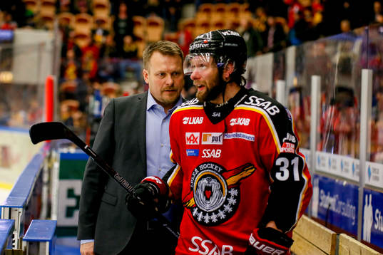Luleås tränare Joakim Fagervall och Jonathan Granström