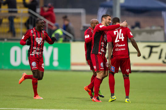 Östersunds spelare jublar