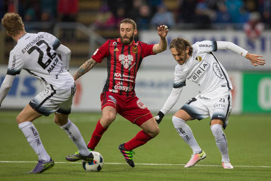 Östersunds Andrew Stadler mot Häckens Simon Sandberg