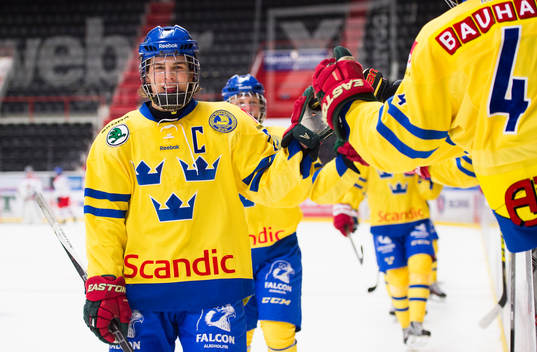 Sveriges Kalle Miketinac jublar