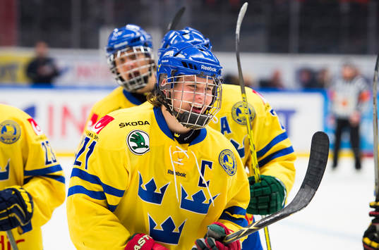 Sveriges Kalle Miketinac jublar