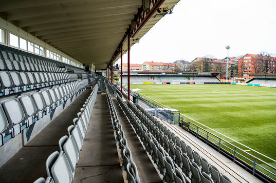 Malmö idrottsplats innan fotbollsmatchen i Damallsvenskan