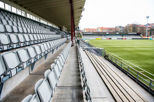 Malmö idrottsplats innan fotbollsmatchen i Damallsvenskan