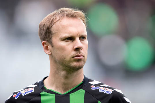 GAIS Craig Henderson vid lineup innan fotbollsmatchen i