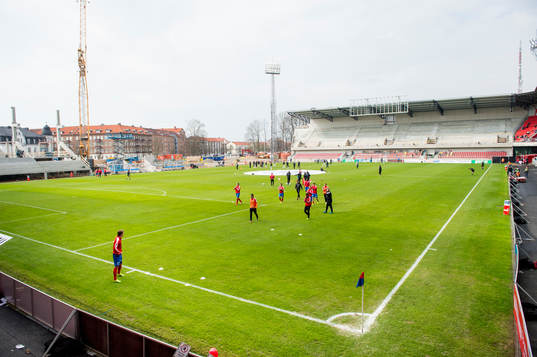 Översiktsbild över Olympia inför´ fotbollsmatchen i