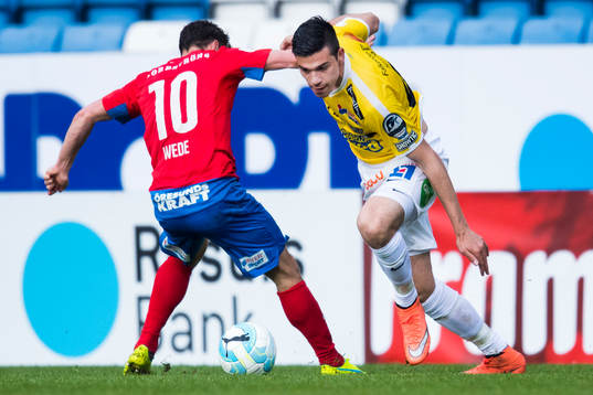 Falkenbergs Zlatan Krizanovic och Helsingborgs Anton Wede