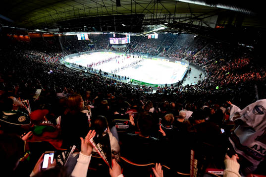 Överblick över ett fullt Scandinavium