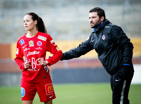 Örebros Elin Johansson och tränare Giorgos Papachristou