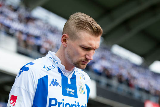 IFK Göteborgs Sebastian Eriksson innan fotbollsmatchen i