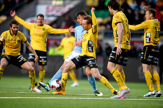 Elfsborgs Anders Randrup och Malmö FFs Markus Rosenberg