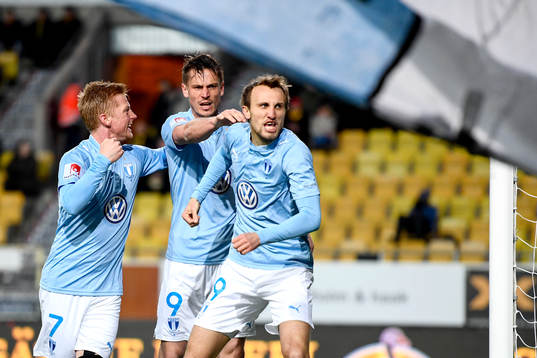 Malmö FFs Anders Christiansen, Markus Rosenberg och Magnus