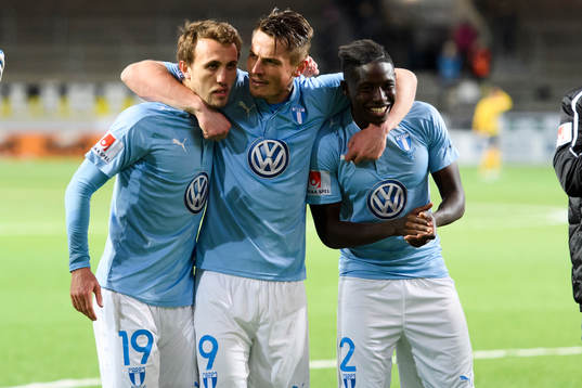 Malmö FFs Magnus Wolff Eikrem, Markus Rosenberg och Pa