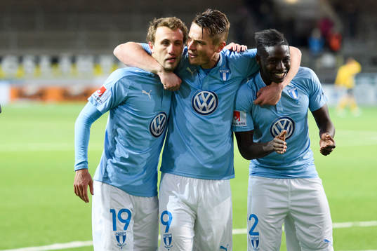 Malmö FFs Magnus Wolff Eikrem, Markus Rosenberg och Pa