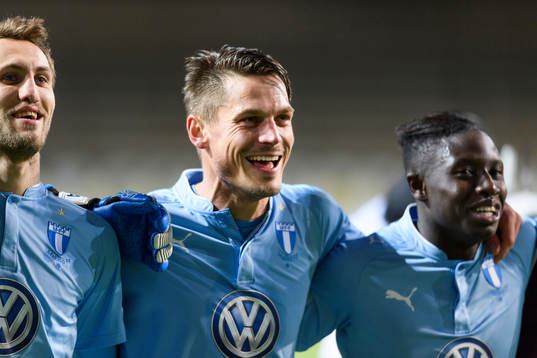 Malmö FFs Magnus Wolff Eikrem, Markus Rosenberg och Pa