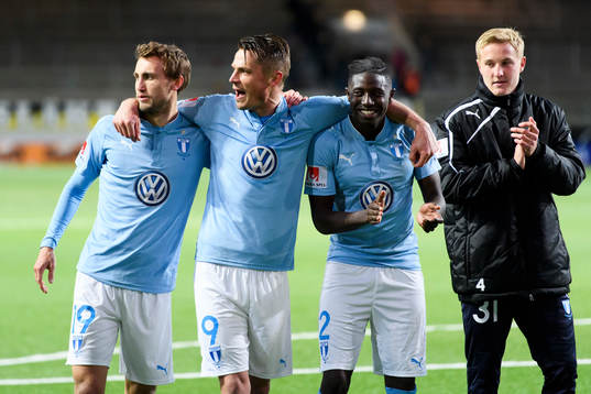 Malmö FFs Magnus Wolff Eikrem, Markus Rosenberg och Pa