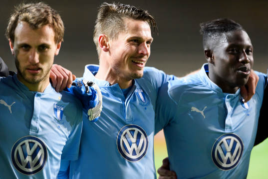 Malmö FFs Magnus Wolff Eikrem, Markus Rosenberg och Pa