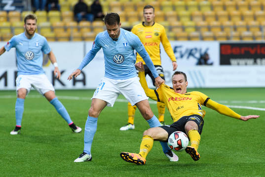 Malmö FFs Kari Arnason och Elfsborgs Viktor Prodell