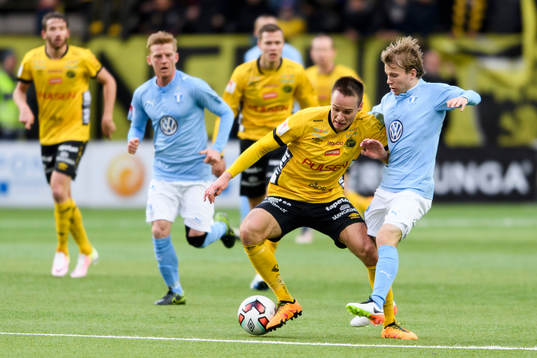 Elfsborgs Viktor Prodell och Malmö FFs Oscar Lewicki