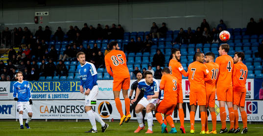 Trelleborgs Zoran Jovanovic gör 1-0 på frispark