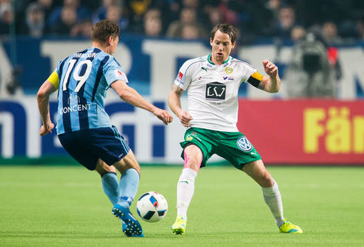 Djurgårdens Marcus Hansson och Hammarbys Johan Persson