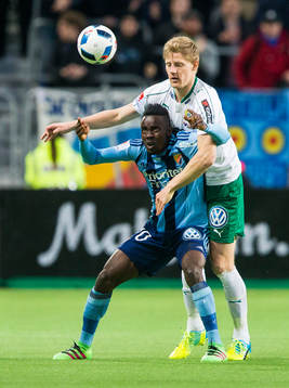 Djurgårdens Sam Johnson och Hammarbys Lars Saetra