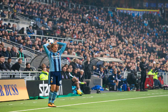 Djurgårdens Tim Björkström med ett inkast