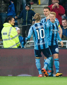 Djurgårdens Daniel Berntsen, Marcus Hansson och Elliot