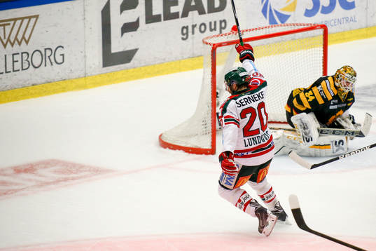 Frölundas Joel Lundqvist jublar