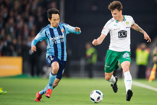 Djurgårdens Seon-Min Moon och Hammarbys Fredrik Torsteinbö