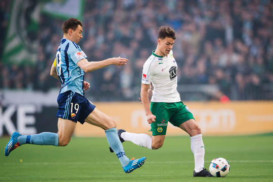 Djurgårdens Marcus Hansson och Hammarbys Melker Hallberg