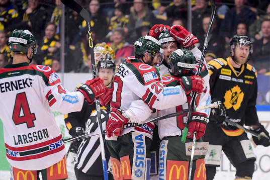 Frölundas Jacob Larsson, Joel Lundqvist, Joey Crabb och