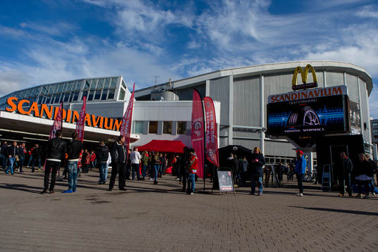 Scandinavium exteriört innan final 4 i SM-slutspelet i