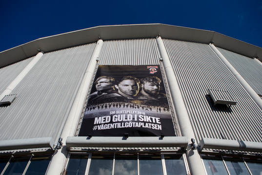 Scandinavium exteriört innan final 4 i SM-slutspelet i