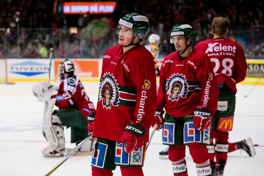 Frölundas Artturi Lehkonen och Andreas Johnson