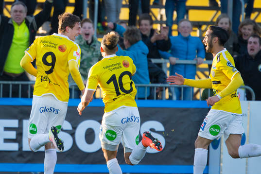 Falkenbergs Gustaf Nilsson och Alexander Jakobsen och Amin