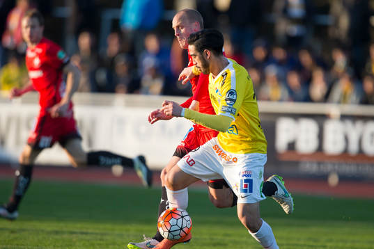 Norrköpings Daniel Sjölund och Falkenbergs Amin Nazari