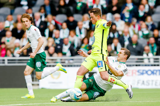 Jönköpings Tommy Thelin och Hammarbys Richard Magyar