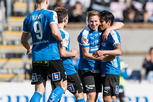 Halmstads Fredrik Olsson jublar