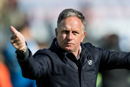 Halmstads tränare Jan Jönsson jublar
