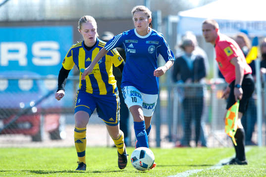 Eskilsminnes Linn Strömberg och Stattenas  Merima Alibasic