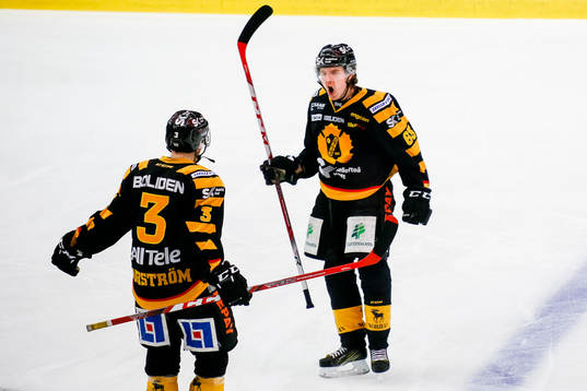 Skellefteås Sebastian Aho och Niclas Burström jublar