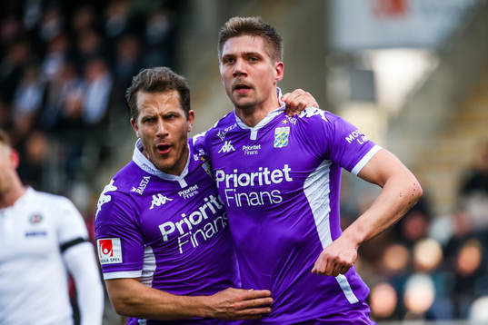 IFK Göteborgs Tobias Hysén och Mikael Boman jublar