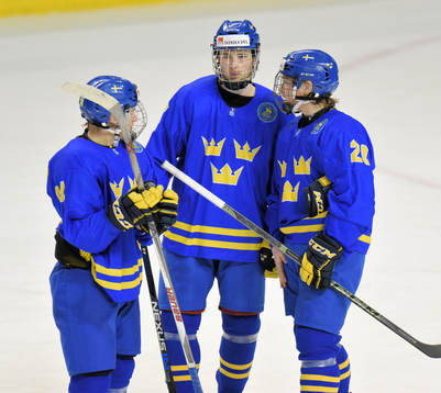 Sveriges Erik Brännström, Elias Pettersson och Lias
