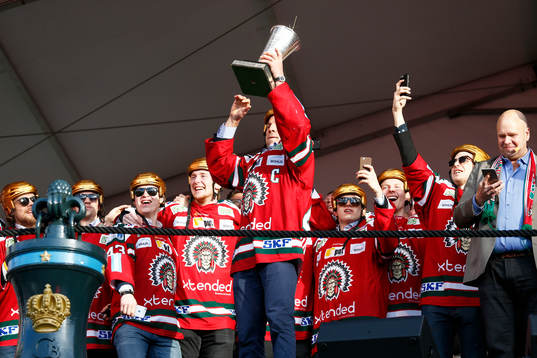 Frölundas Joel Lundqvist jublar