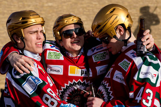 Frölundas Andreas Johnson, Lukas Bengtsson och Tom Nilsson