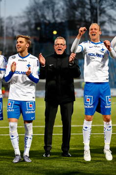 Norrköpings Christoffer Nyman, tränare Jan Andersson och
